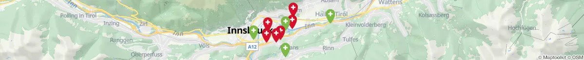 Kartenansicht für Apotheken-Notdienste in der Nähe von Ampass (Innsbruck  (Land), Tirol)